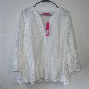 Lilly Pulitzer White Eyelet Blouse